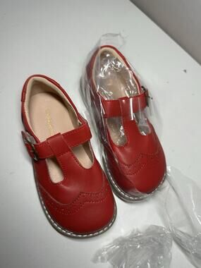 Nedaan Toddler Girl Mary Jane Flat Dress Shoes Red Sz 3-9